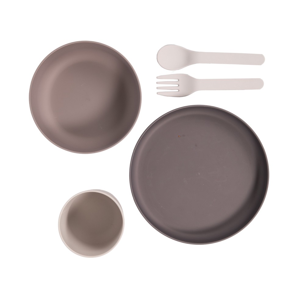 BoJungle Eco CPLA Set Pappa 5 Pezzi Grigio Bambini