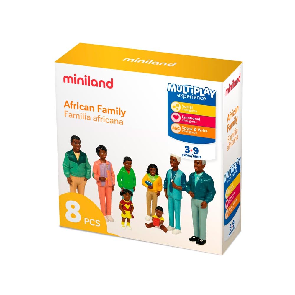 Miniland 27396 Famiglia Africana 8 Figure 14cm Diversità