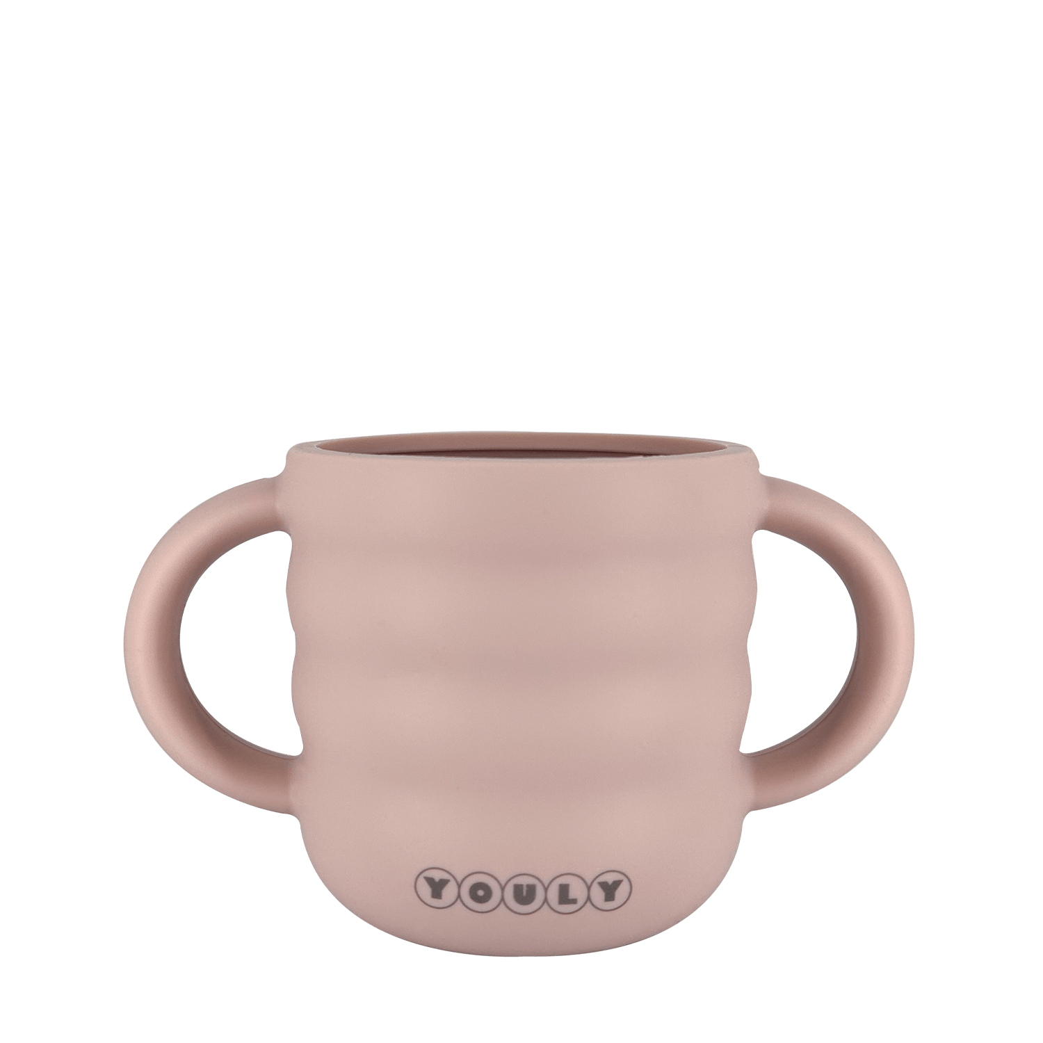 Youly Bubble tazza con cannuccia rosa cipria con manici