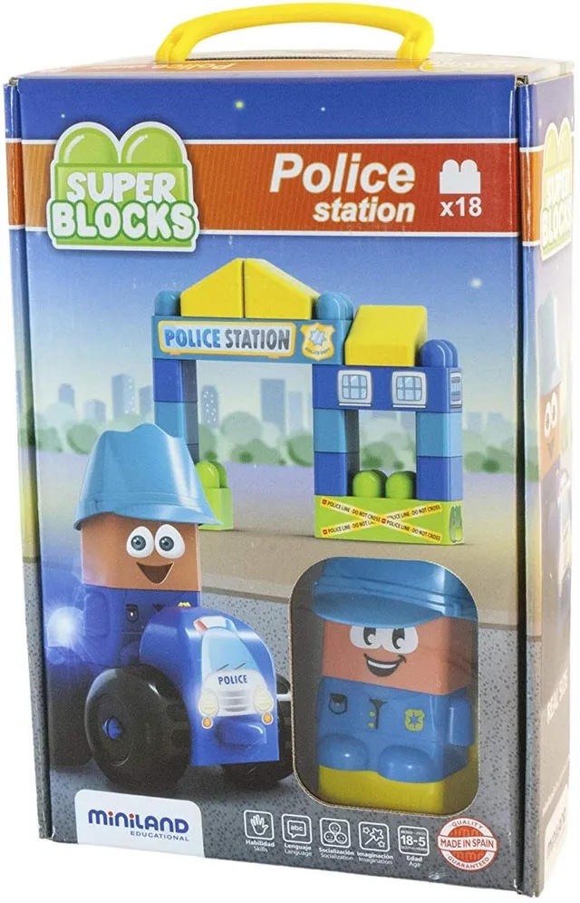 Miniland Super Blocks 32353 blocchi polizia 14 pezzi