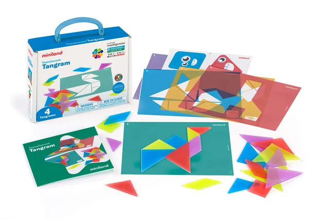 Miniland Tangram traslucido 28 pezzi multicolore