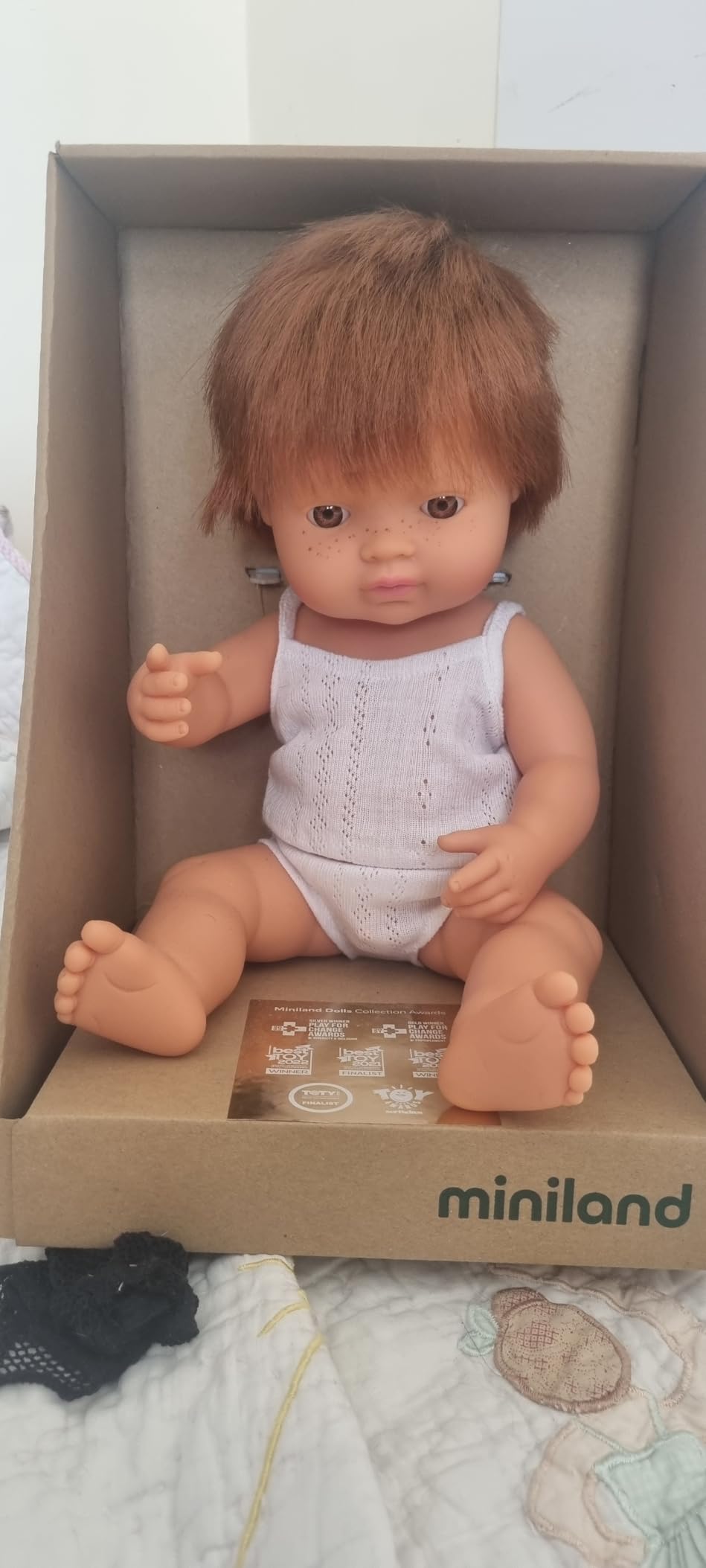 Miniland Bambole Bambola 38 cm capelli rossi europeo vinile