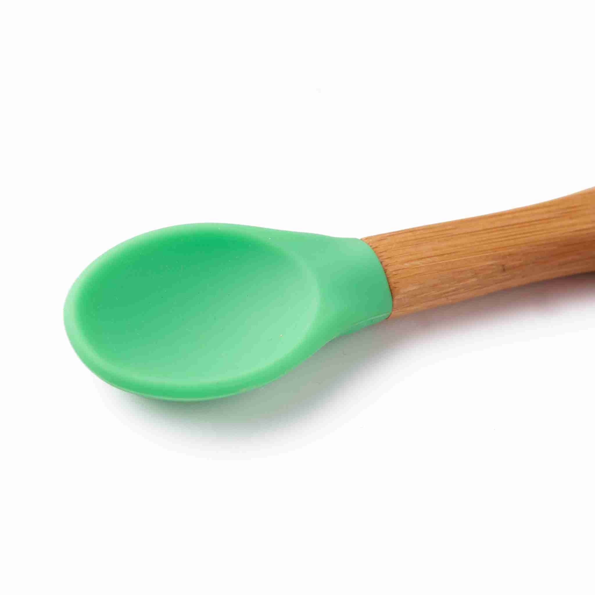 Eco Rascals Bamboo Bowls Ciotola Ventosa Verde con cucchiaio