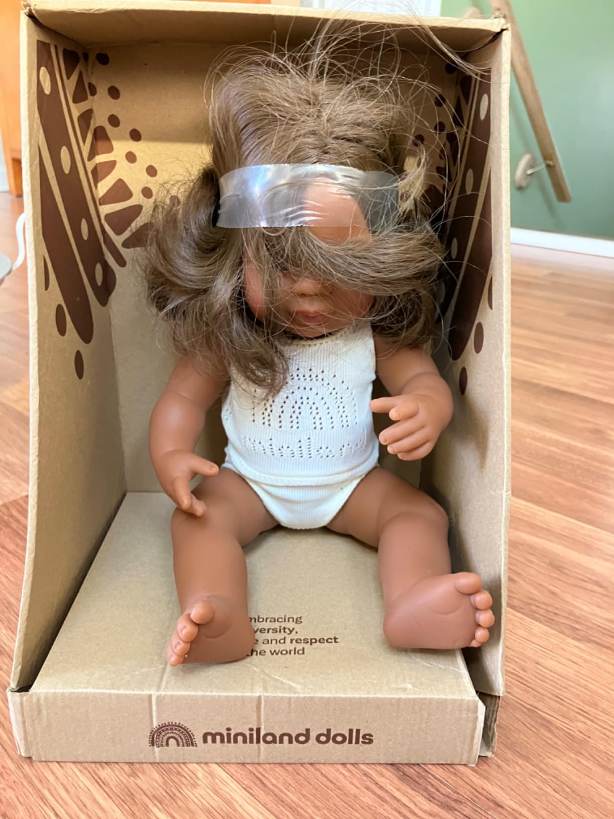 Miniland Bambola Aborigena Bambina Vinile 38 cm