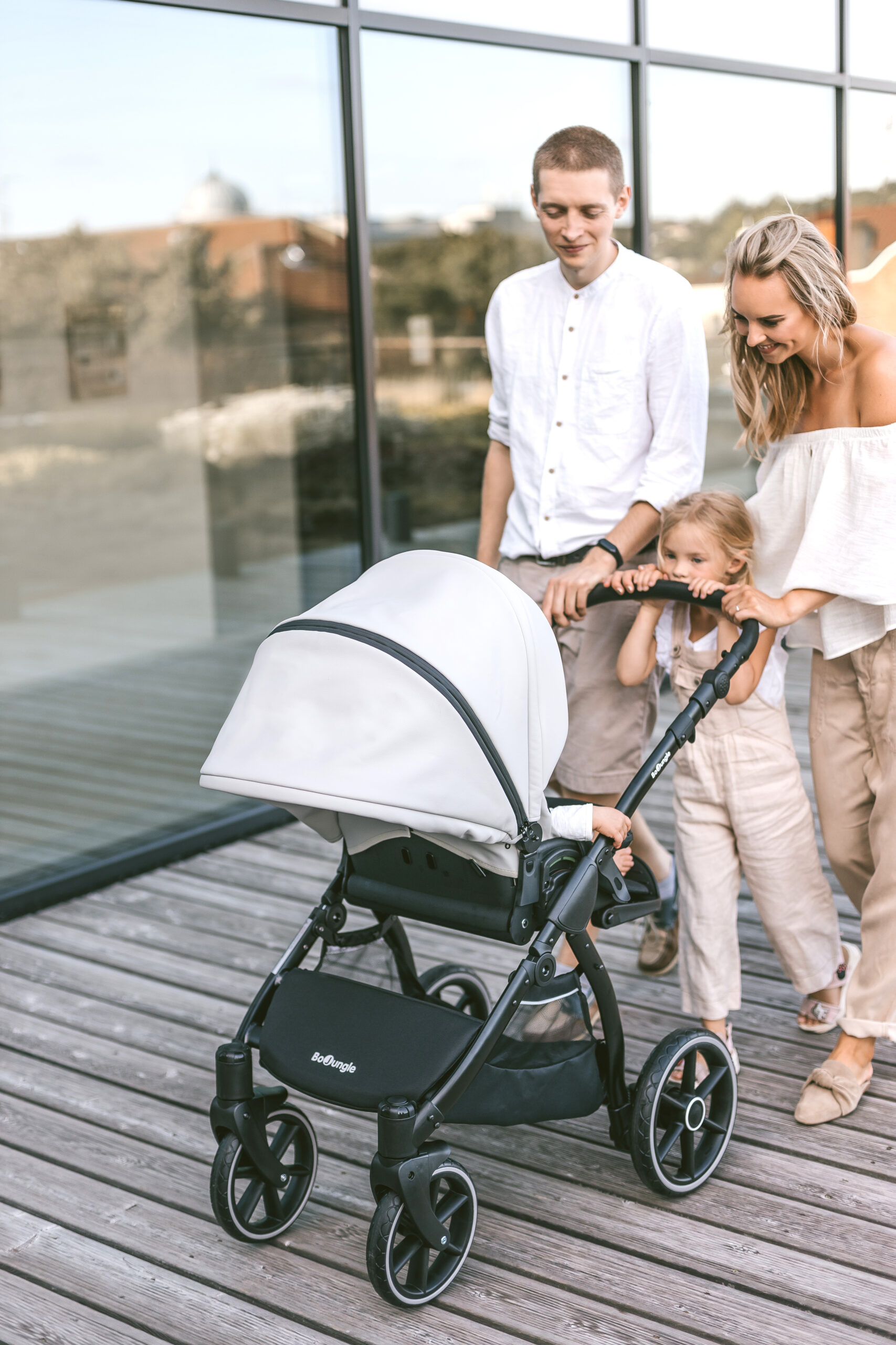 BoJungle Outdoor B-Suvvy Cloud Grey passeggino trio pelle