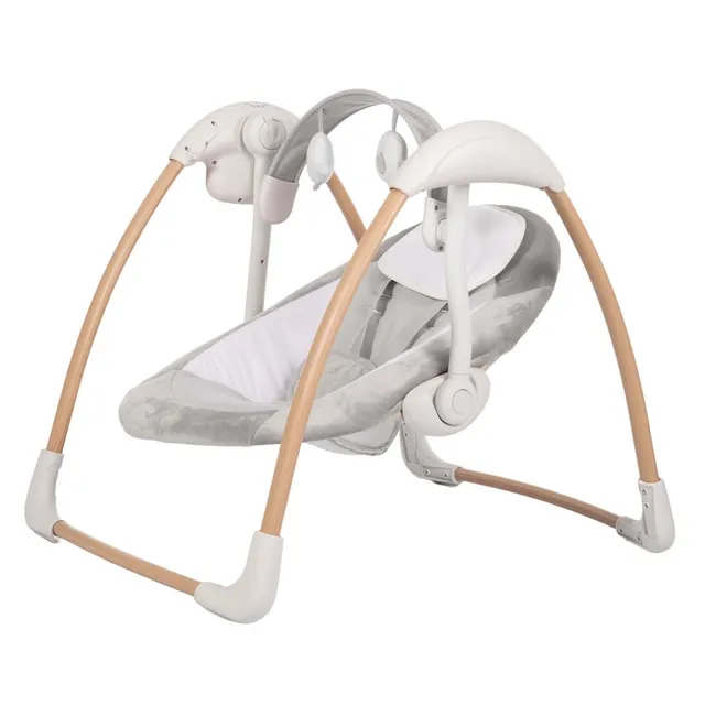 BoJungle Portable Swing Dolphy Wood altalena bianca Pure White