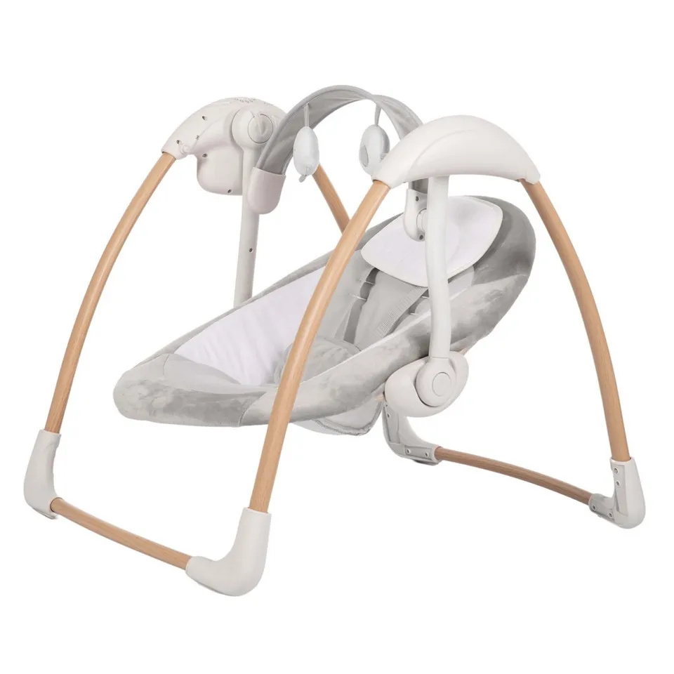 BoJungle Portable Swing Dolphy Wood altalena bianca Pure White