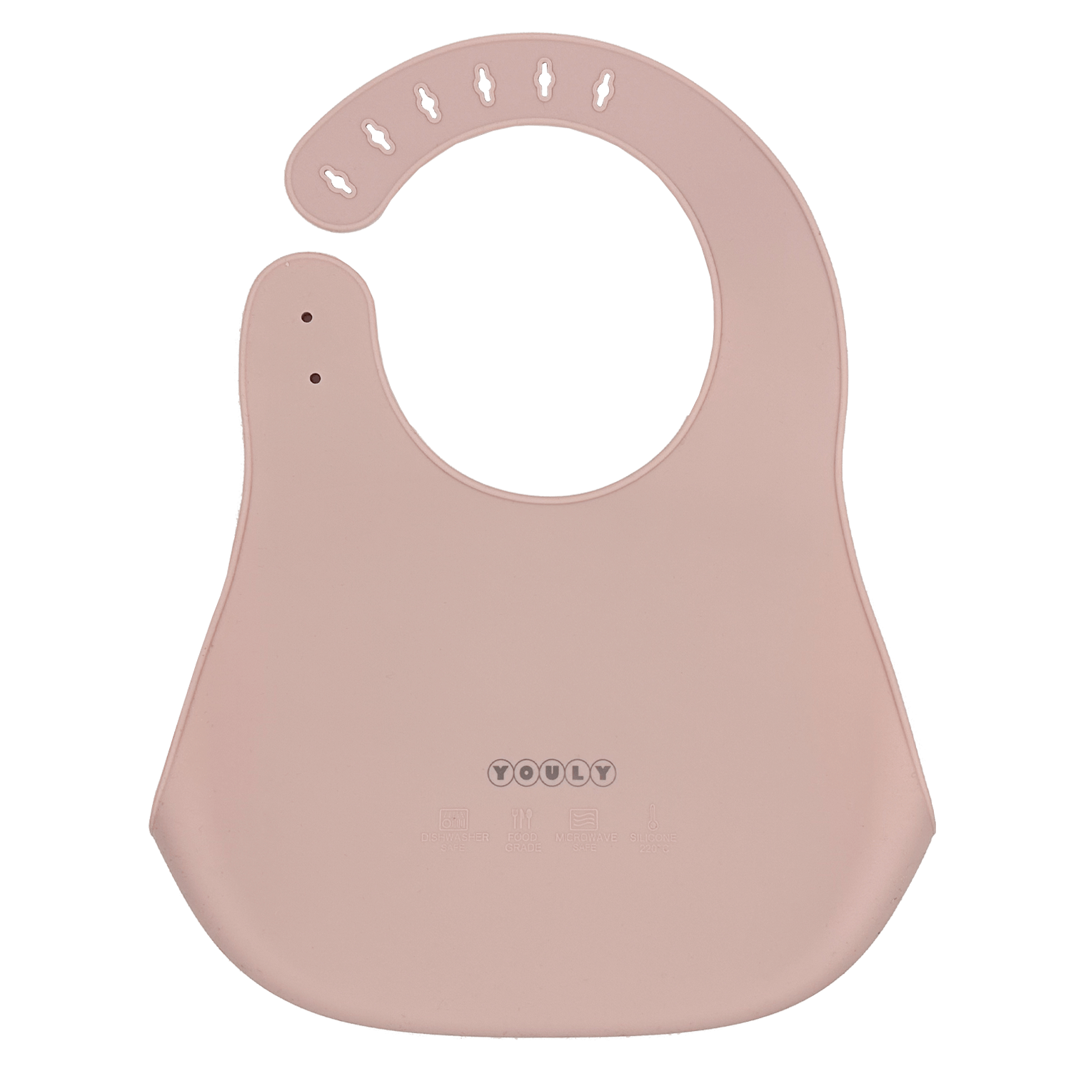Youly Slab bavaglino silicone rosa con tasca regolabile