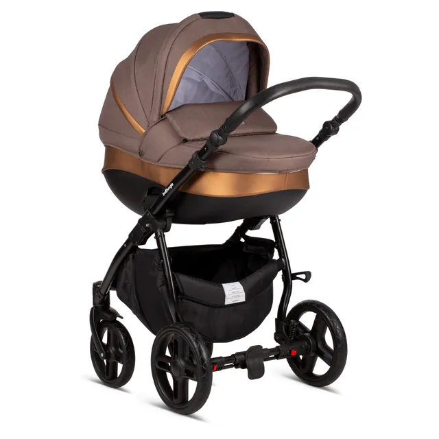BoJungle B-Strolly trio passeggino + navicella marrone brown goldy