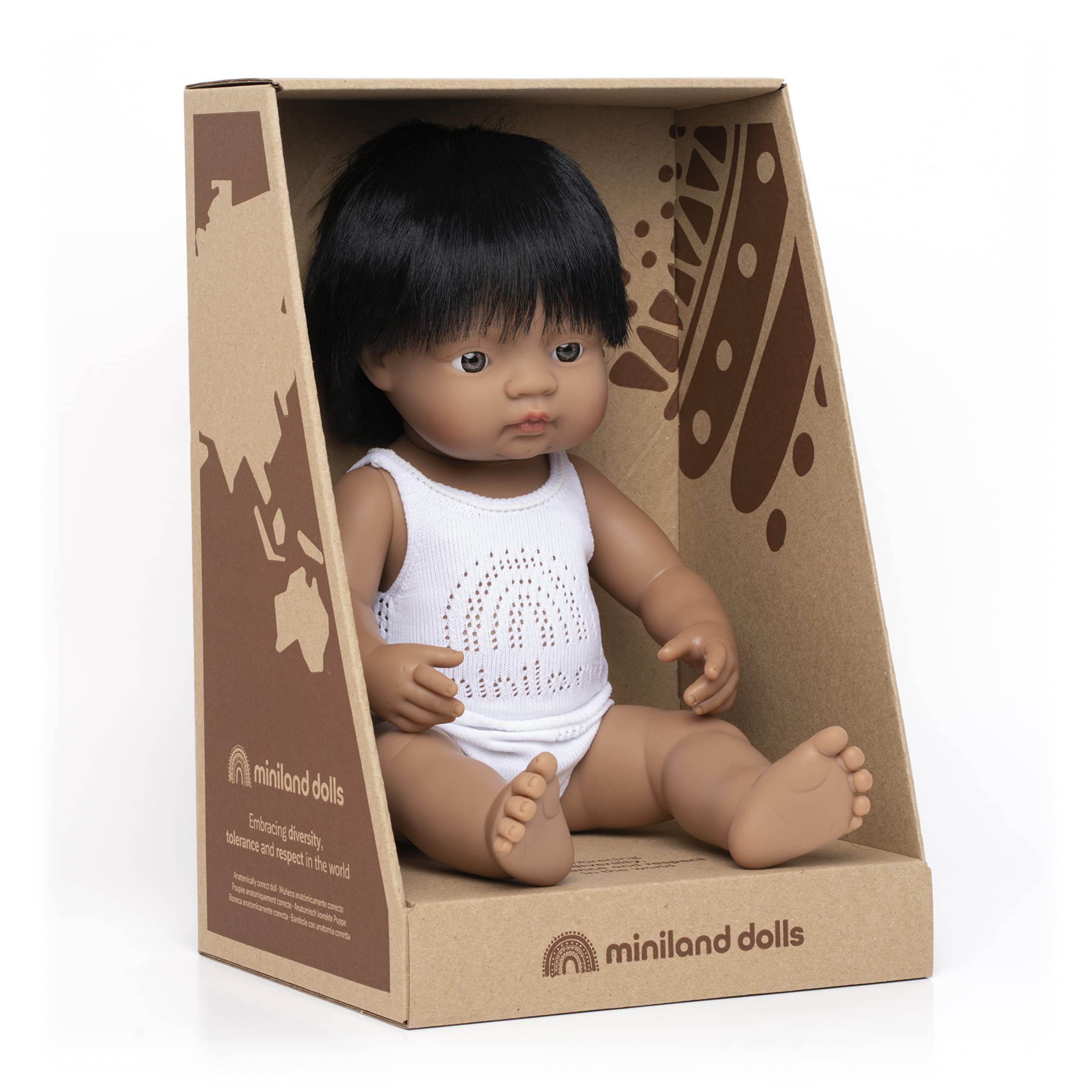 Miniland Bambolotto Latinoamericano 31157 Bambola 38 cm Vinile