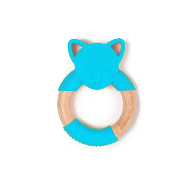 BoJungle Playtime B-Wood Teether Blue Fox massaggiagengive volpe