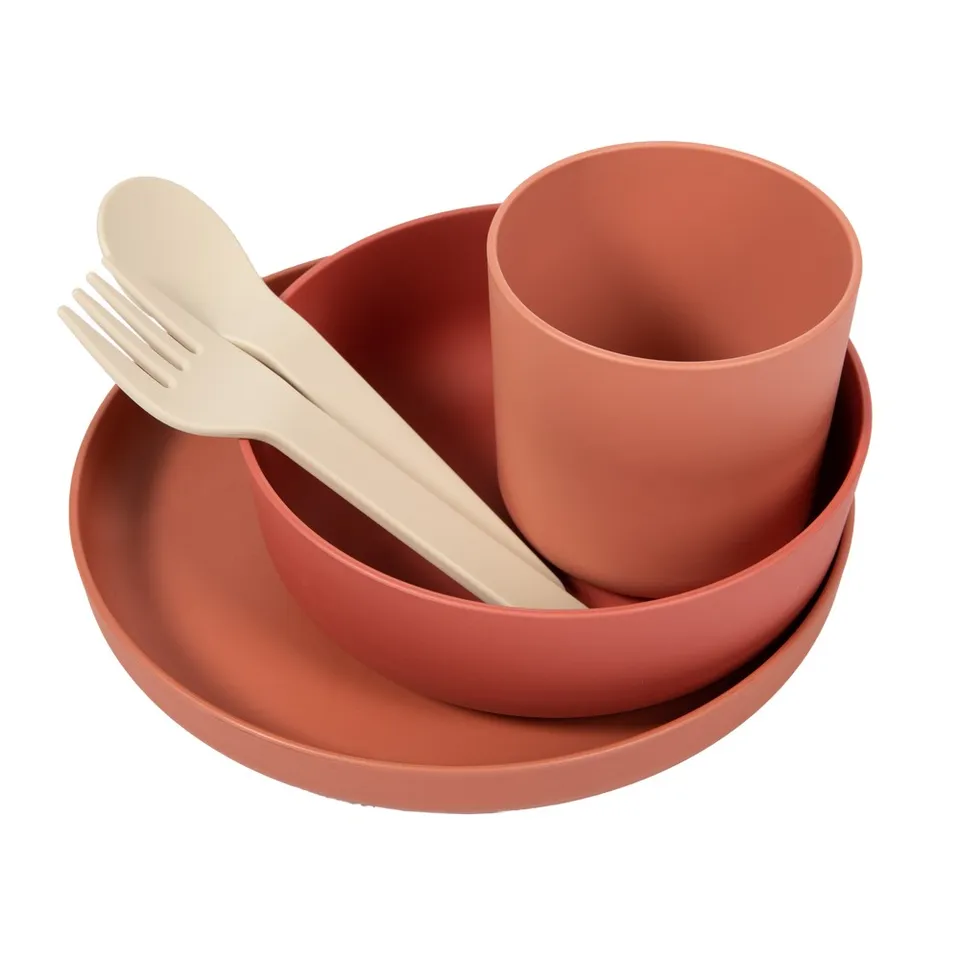 BoJungle Food & drink set pappa CPLA 5pz terracotta