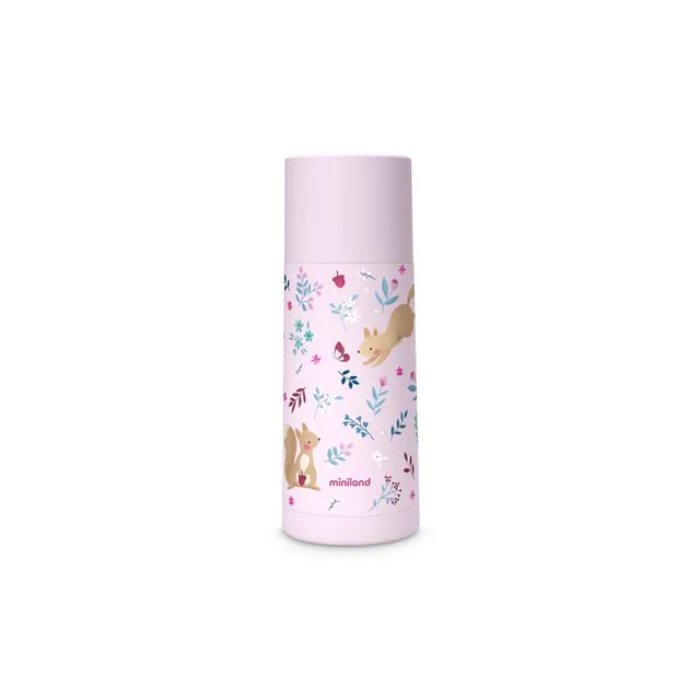 Miniland Passeggio borraccia termica 350ml acciaio Rosa Squirrel
