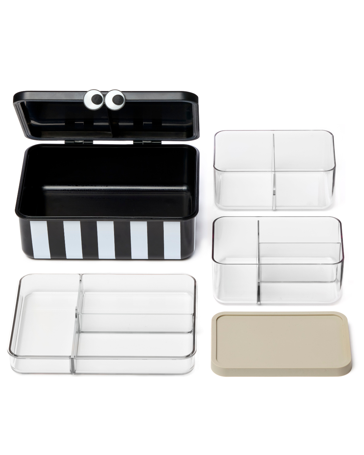 Noui Noui Lunch Boxes portapranzo nero 3 vassoi