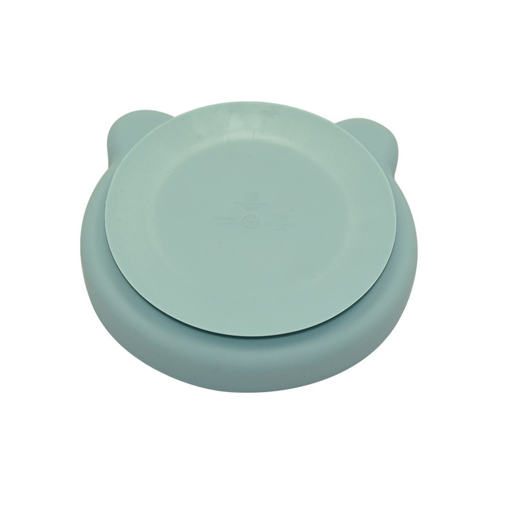 Bo Jungle Piatto Ventosa Orso Silicone Blu