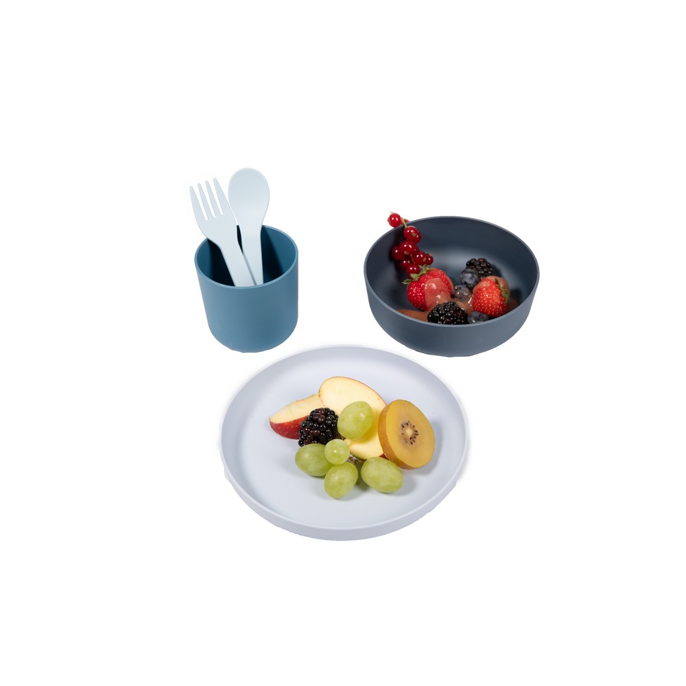 BoJungle Food Drink Set Pappa CPLA 5 Pezzi Blu Microonde