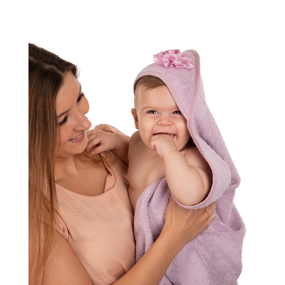BoJungle B-Bathcape Flower Pink Accappatoio Cotone Bio