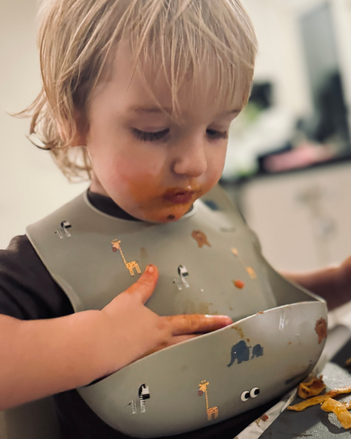 Noui Noui Bavaglino silicone Safari con tasca pappa