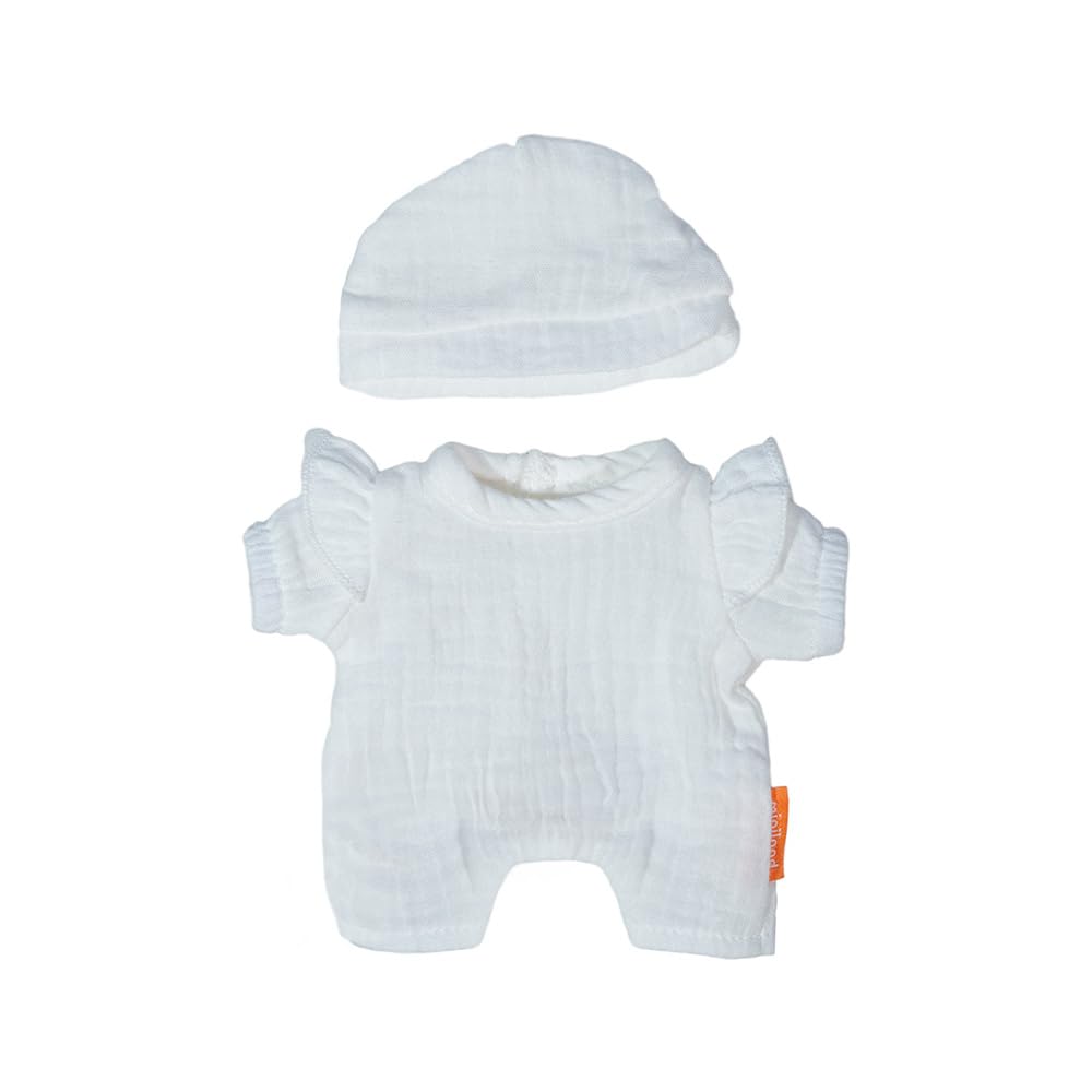 Miniland Bambole Pigiama Bambola 21 cm Bianco con Cappello