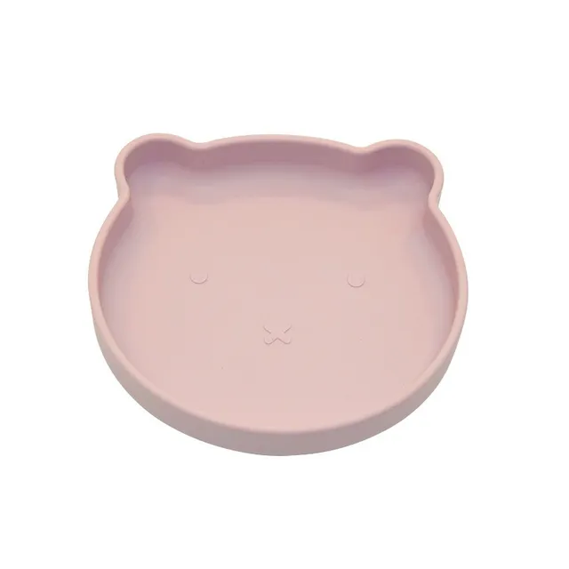 BoJungle B-Suction Piatto Ventosa Orso Rosa in Silicone