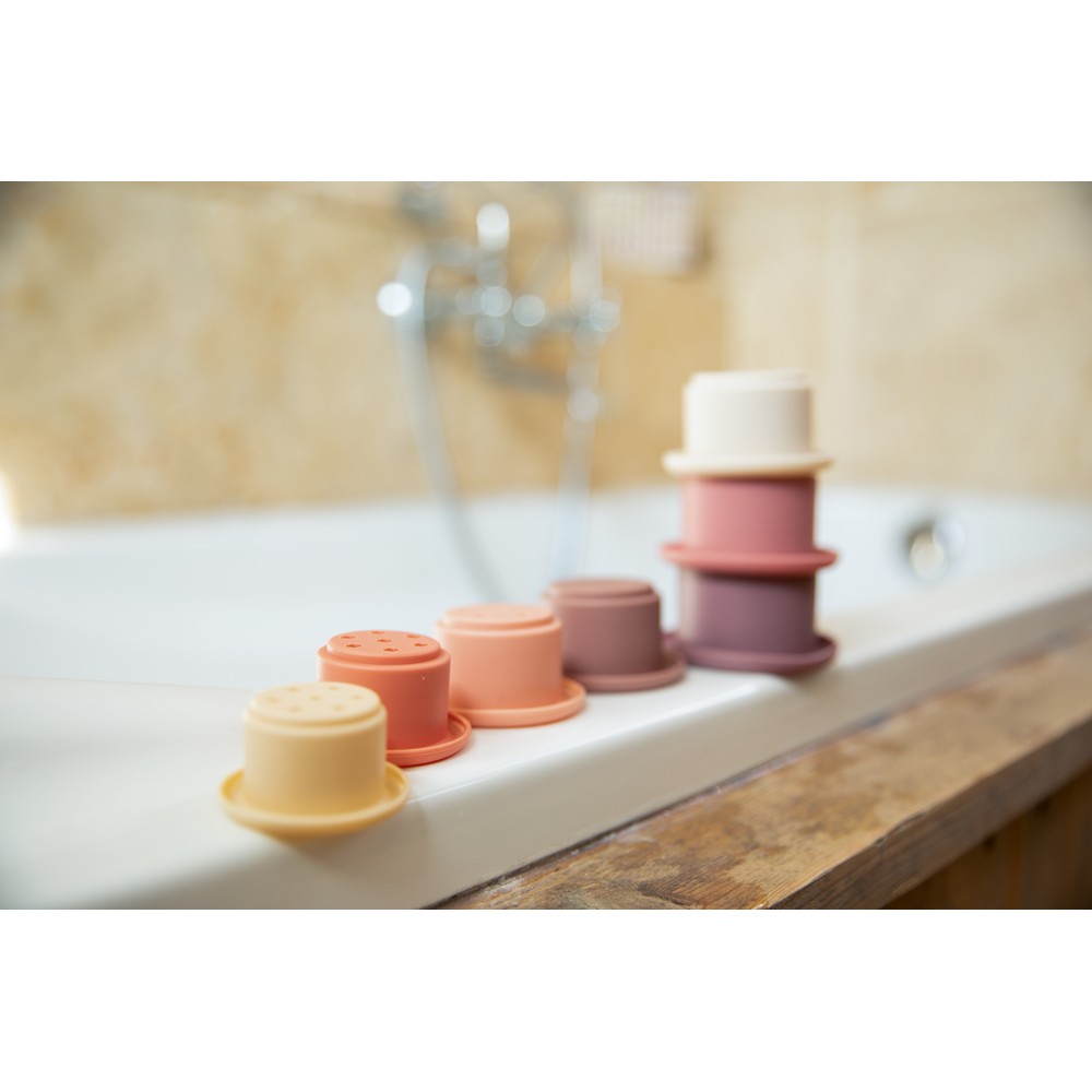 BoJungle Grooming B-Stacking Cups Giochi Bagnetto Rosa Silicone