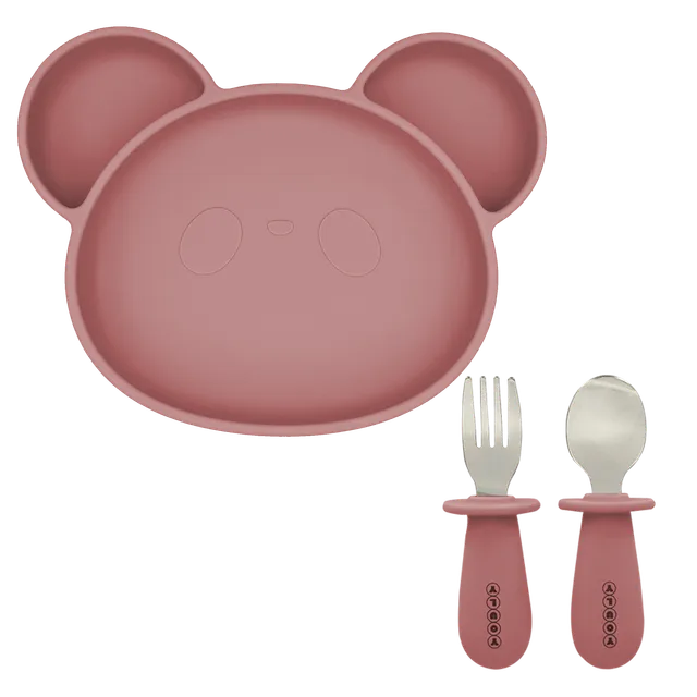 Youly Serviessets Set Pappa orso vintage rosa silicone