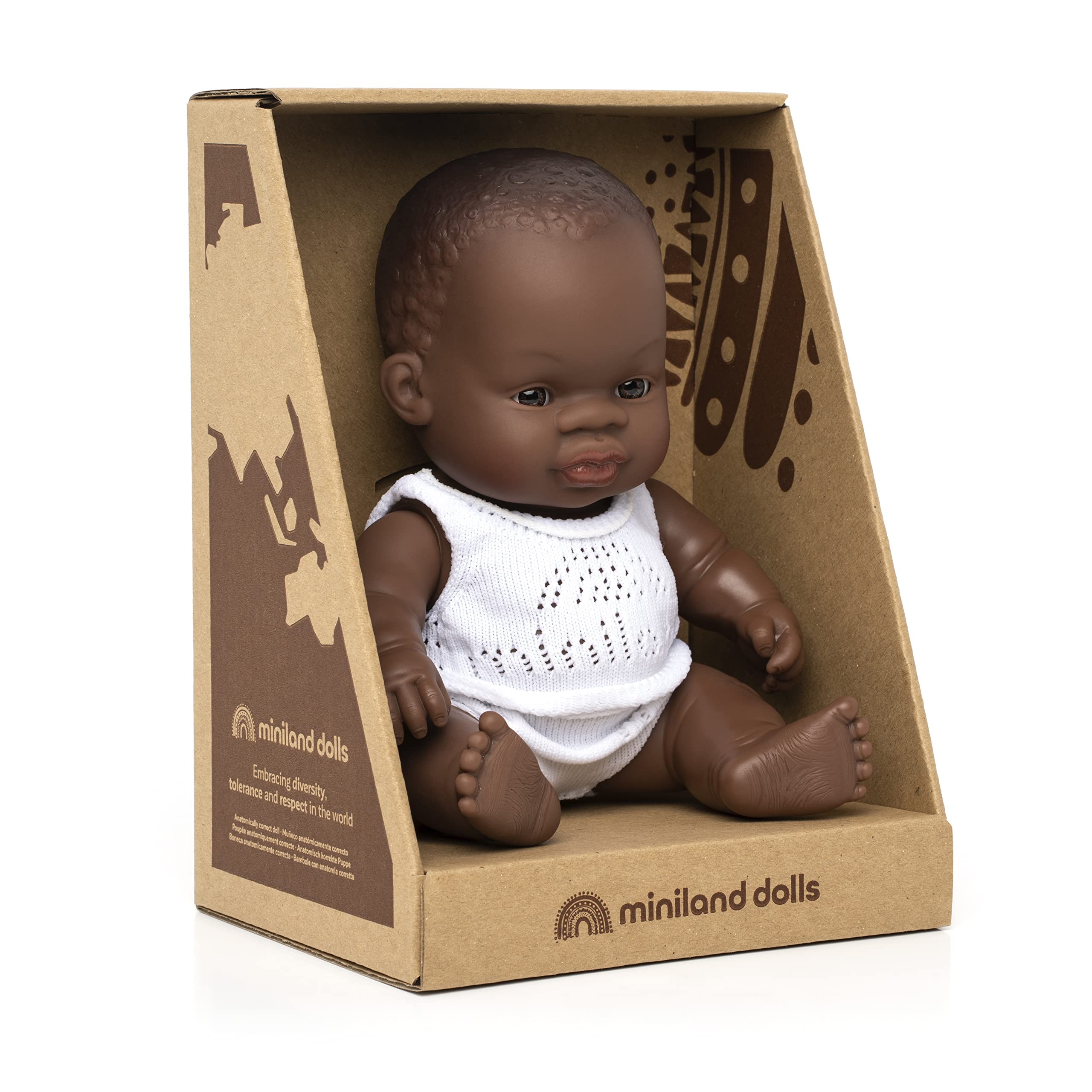 Miniland Bambole bambola 21 cm vinile femmina Africana