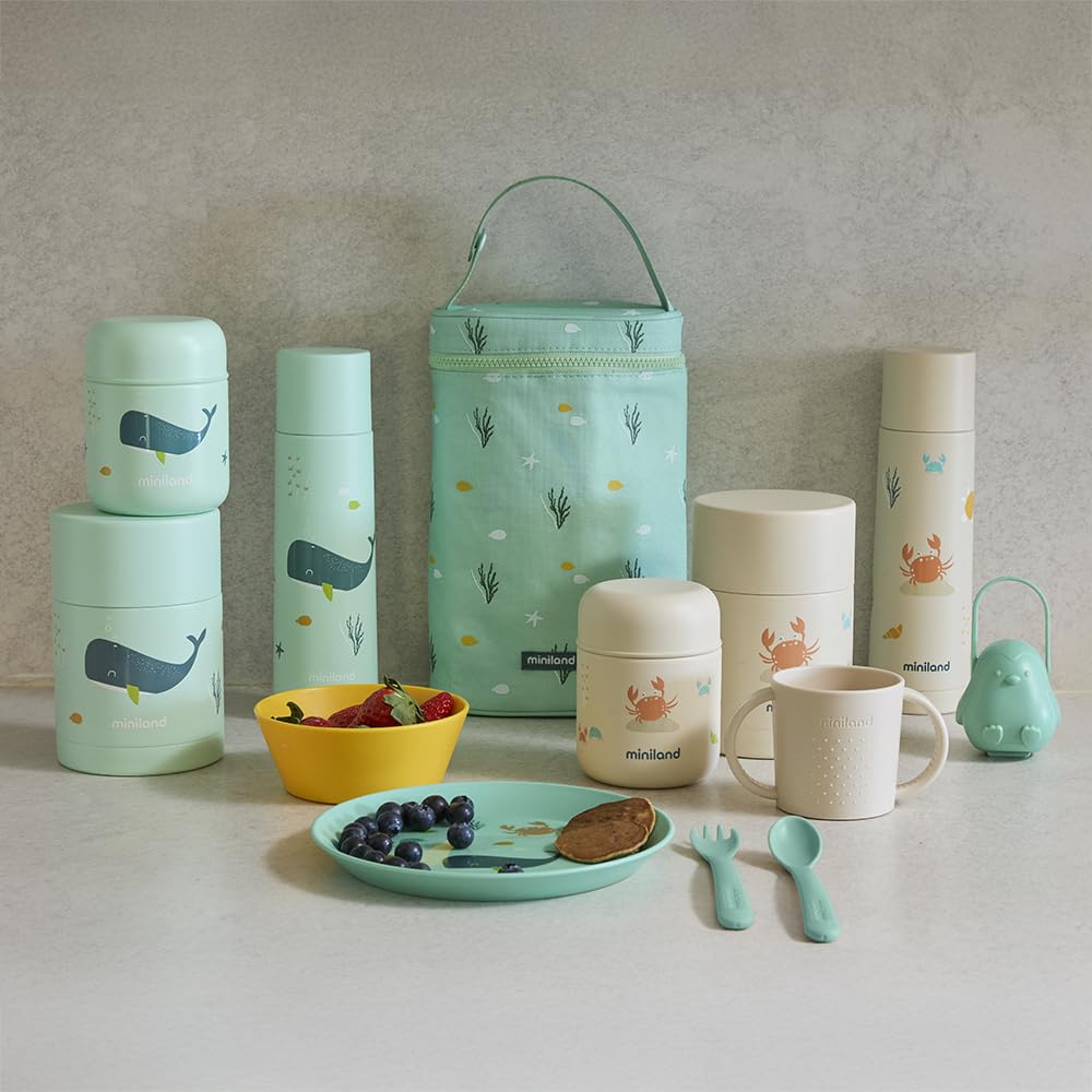 Miniland Passeggio thermos pappa 280ml acciaio blu