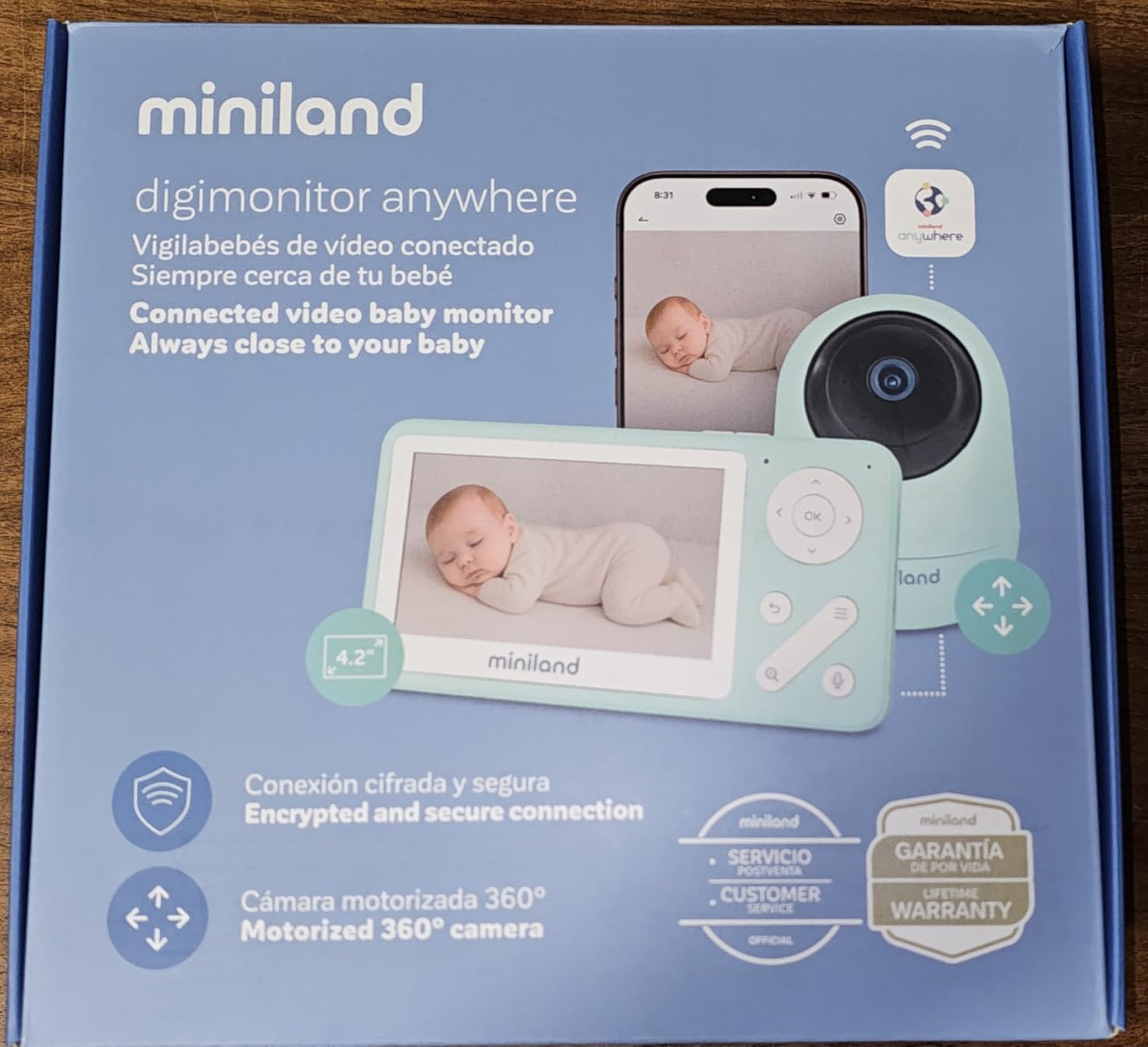 Miniland Digimonitor Anywhere baby monitor video 4,2" con app