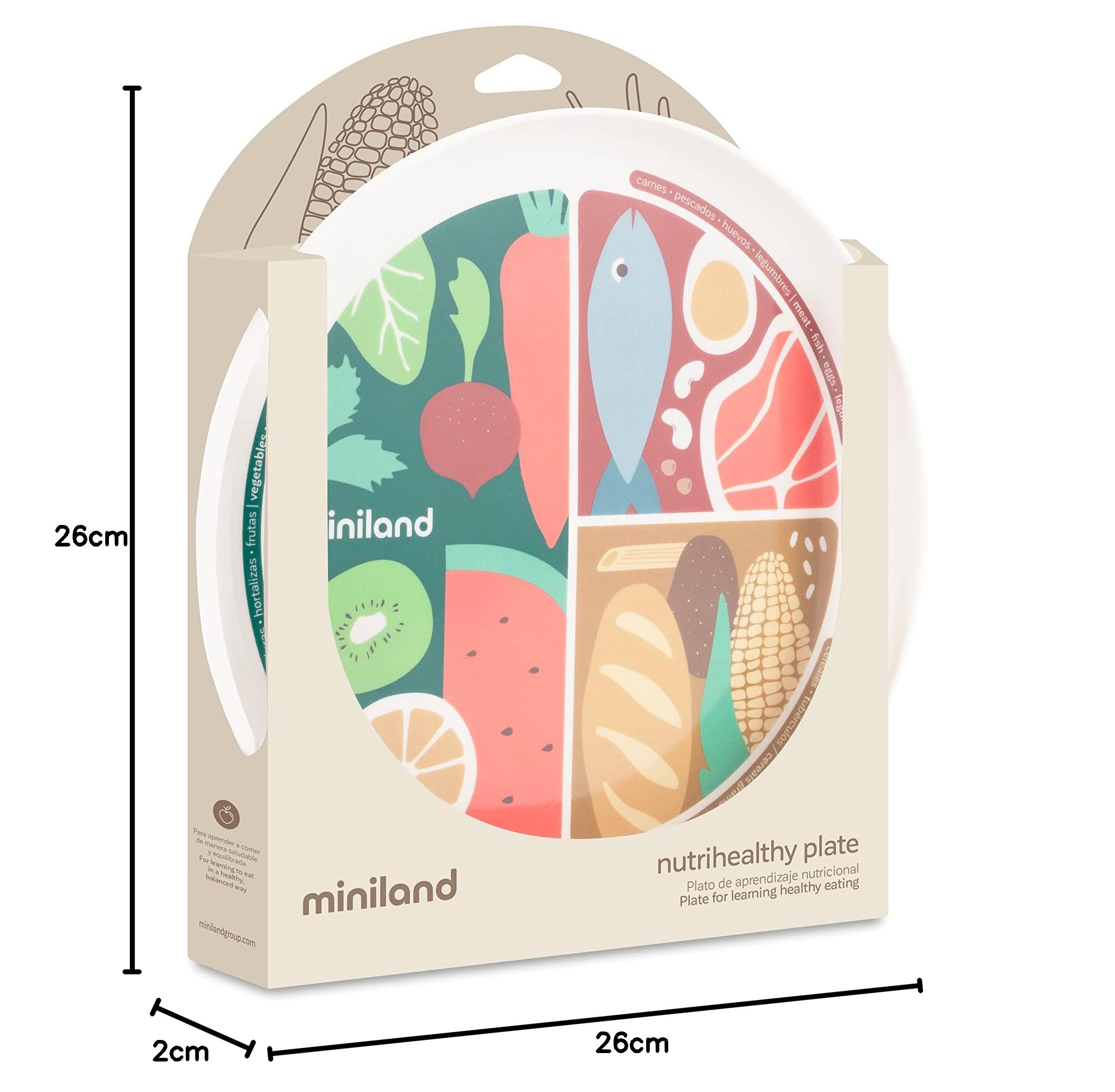 Miniland Nutrihealthy Piatto Svezzamento BLW Porzioni Bimbi