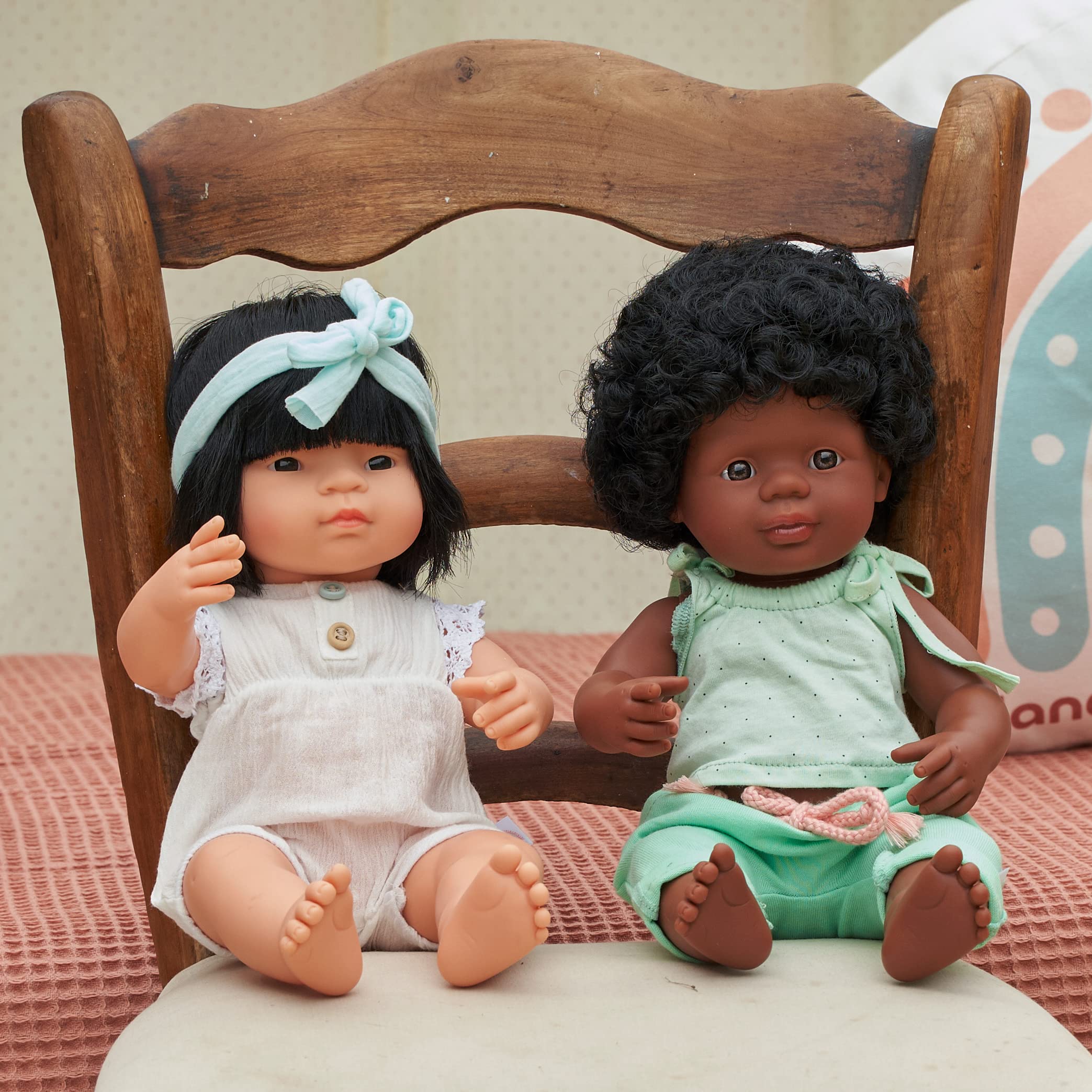Miniland Baby Bambola Asian Girl 38 cm vinile anatomica
