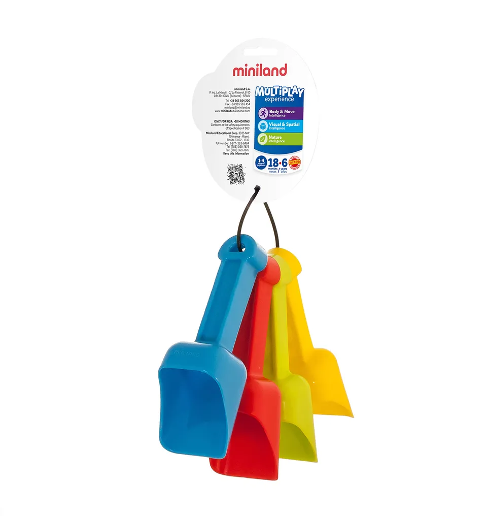 Miniland Giochi Sabbia Set Cucchiai 4 Pezzi 15 cm Misurini