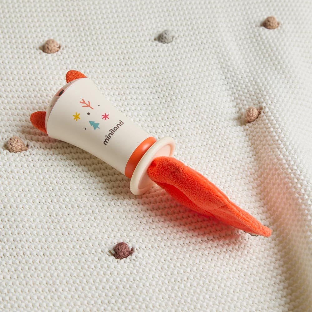 Miniland Foxy Rattle Sonaglio Volpe con Massaggiagengive