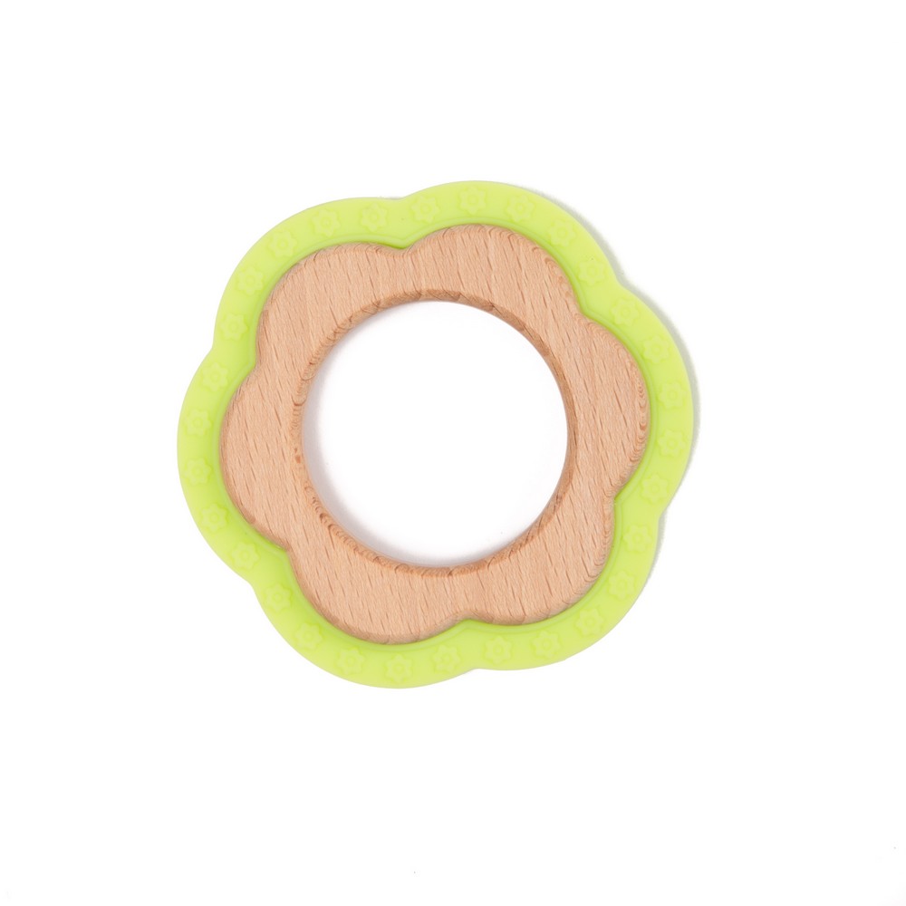 BoJungle B-Wood Teether Flower massaggiagengive verde