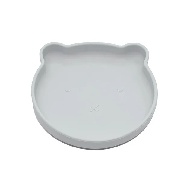 BoJungle Food Bear Grey piatto ventosa silicone orso