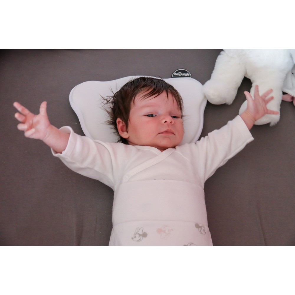 BoJungle Sleep B-Cosy cuscino neonato testa jersey bianco