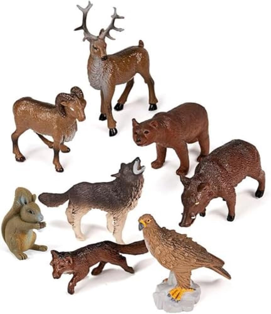 Miniland animali foresta figure 8 pezzi con guida
