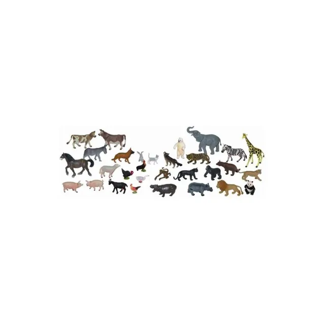 Miniland 154185 figure animali fattoria selvaggi 30 pezzi