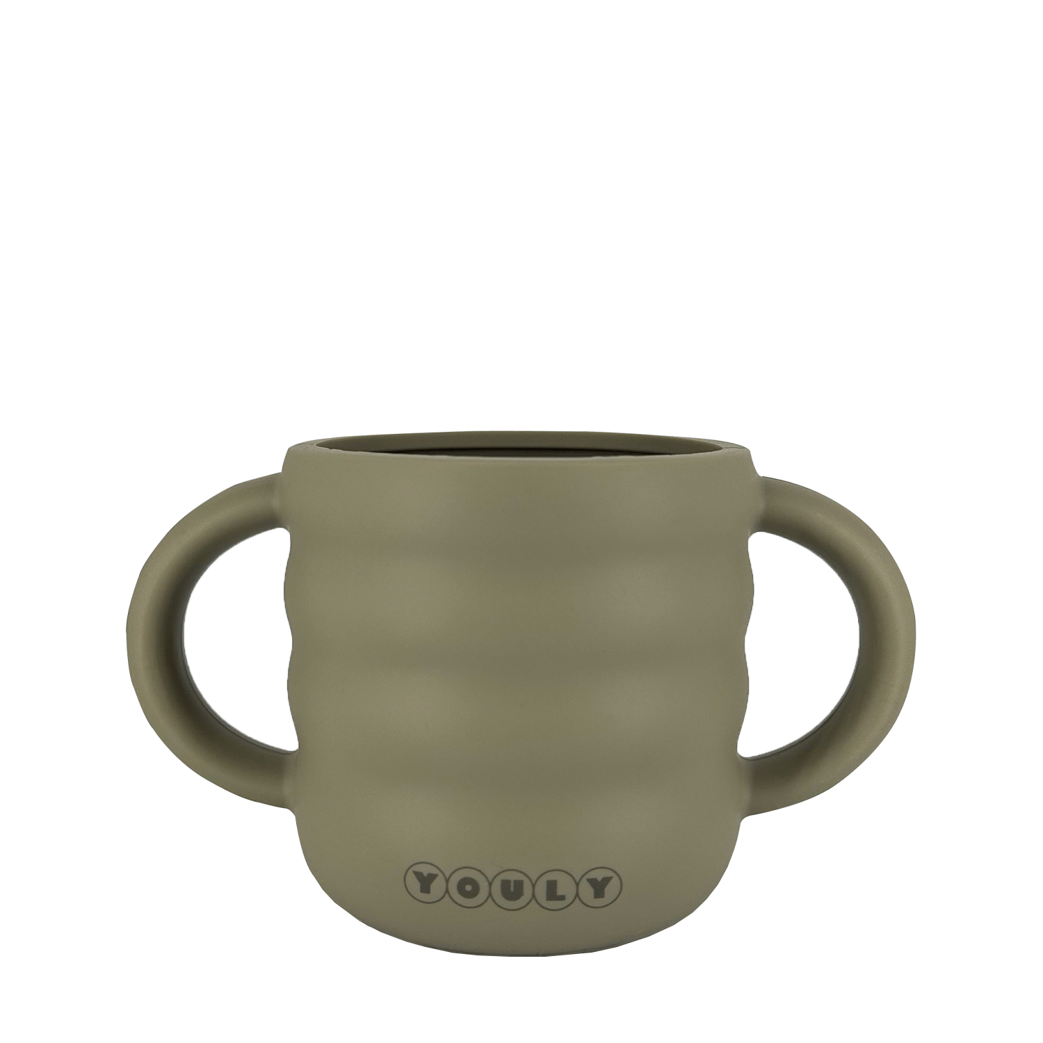 Youly Bubble tazza con cannuccia kaki in silicone alimentare