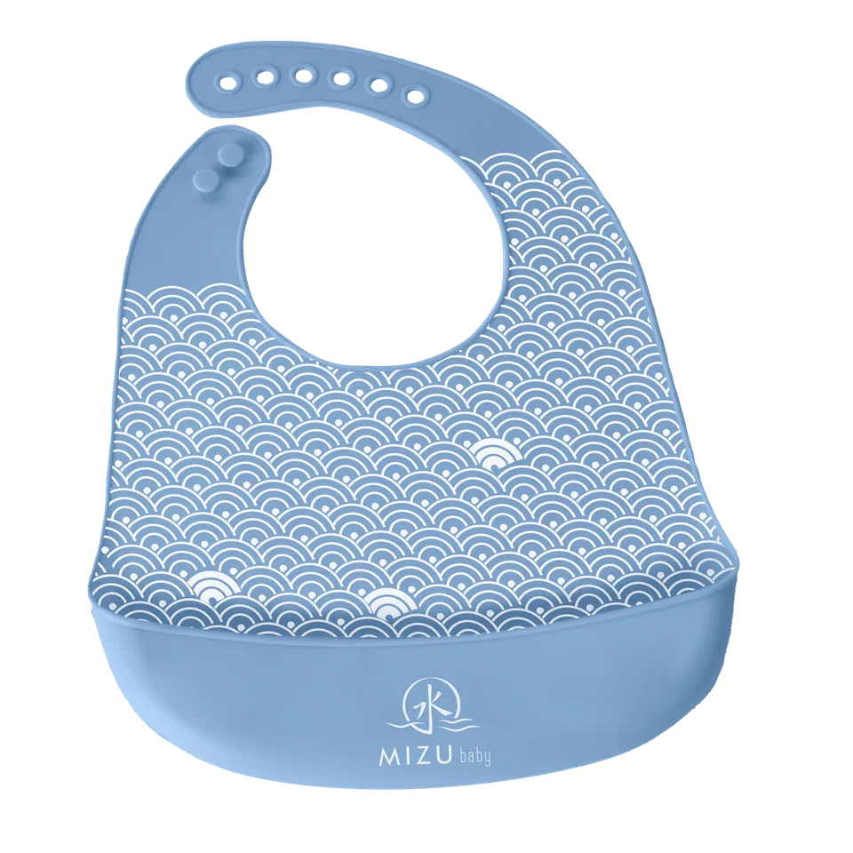 Mizu Baby Taiki bavaglino silicone blu con tasca