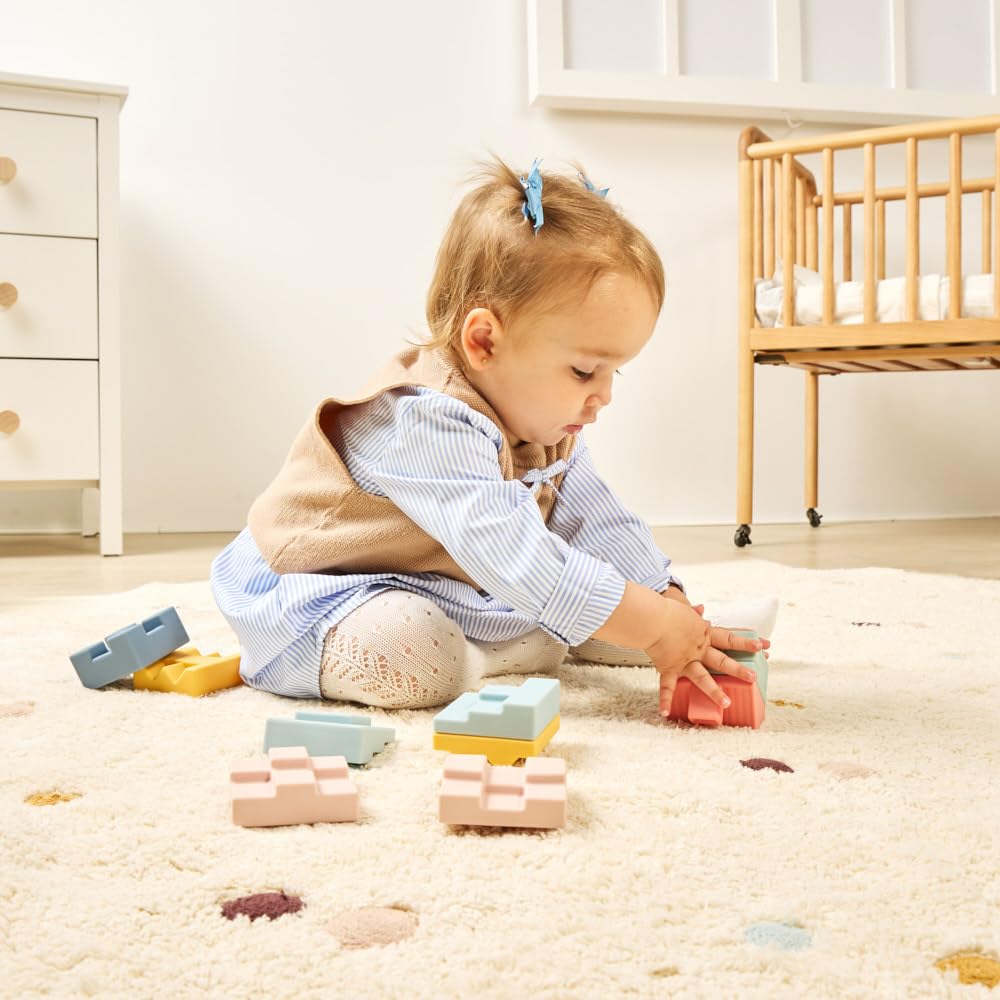 Miniland Soft Towering Blocks Morbidi 6 Mesi+