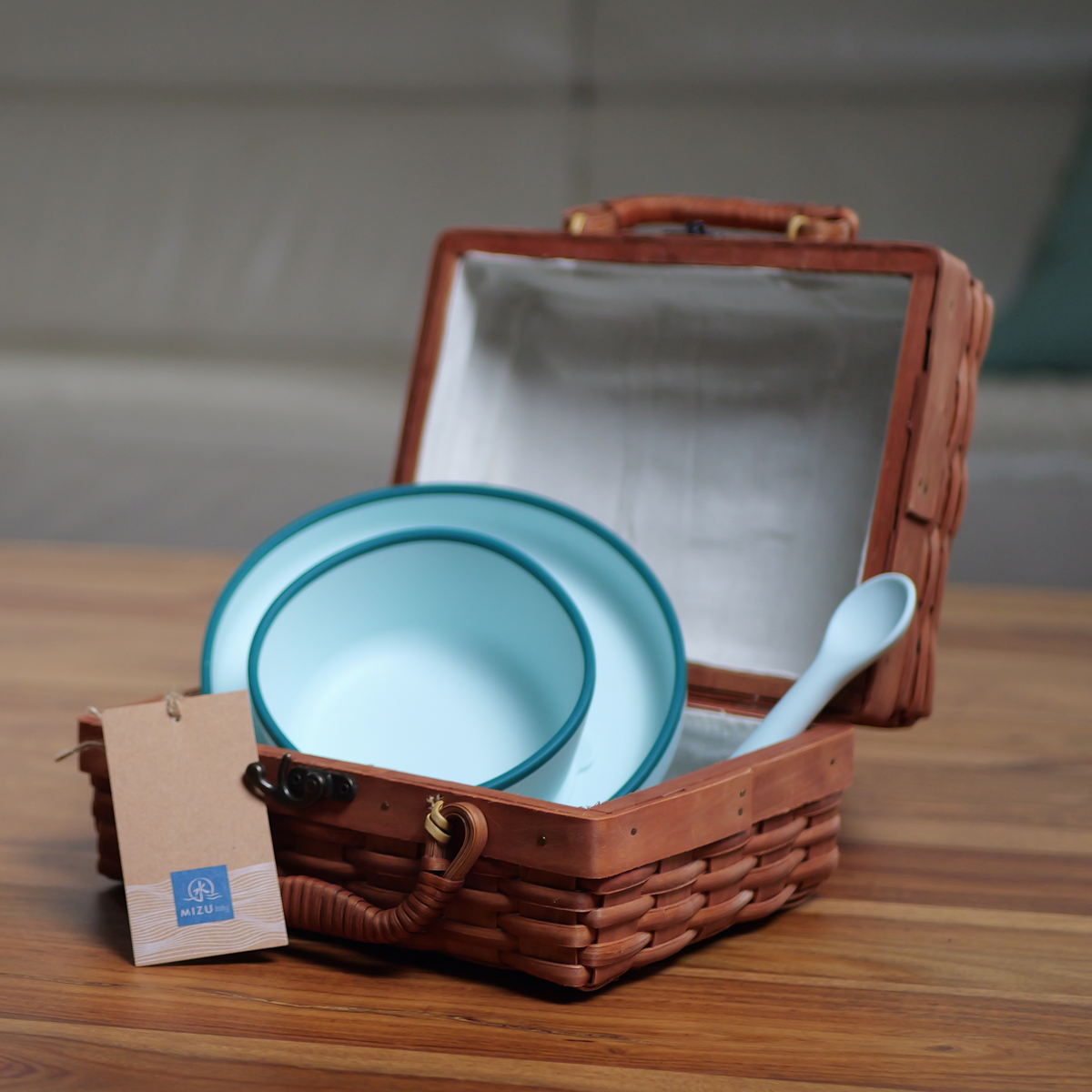Mizu Baby Taiki Set Pappa Silicone Ventosa con Legno