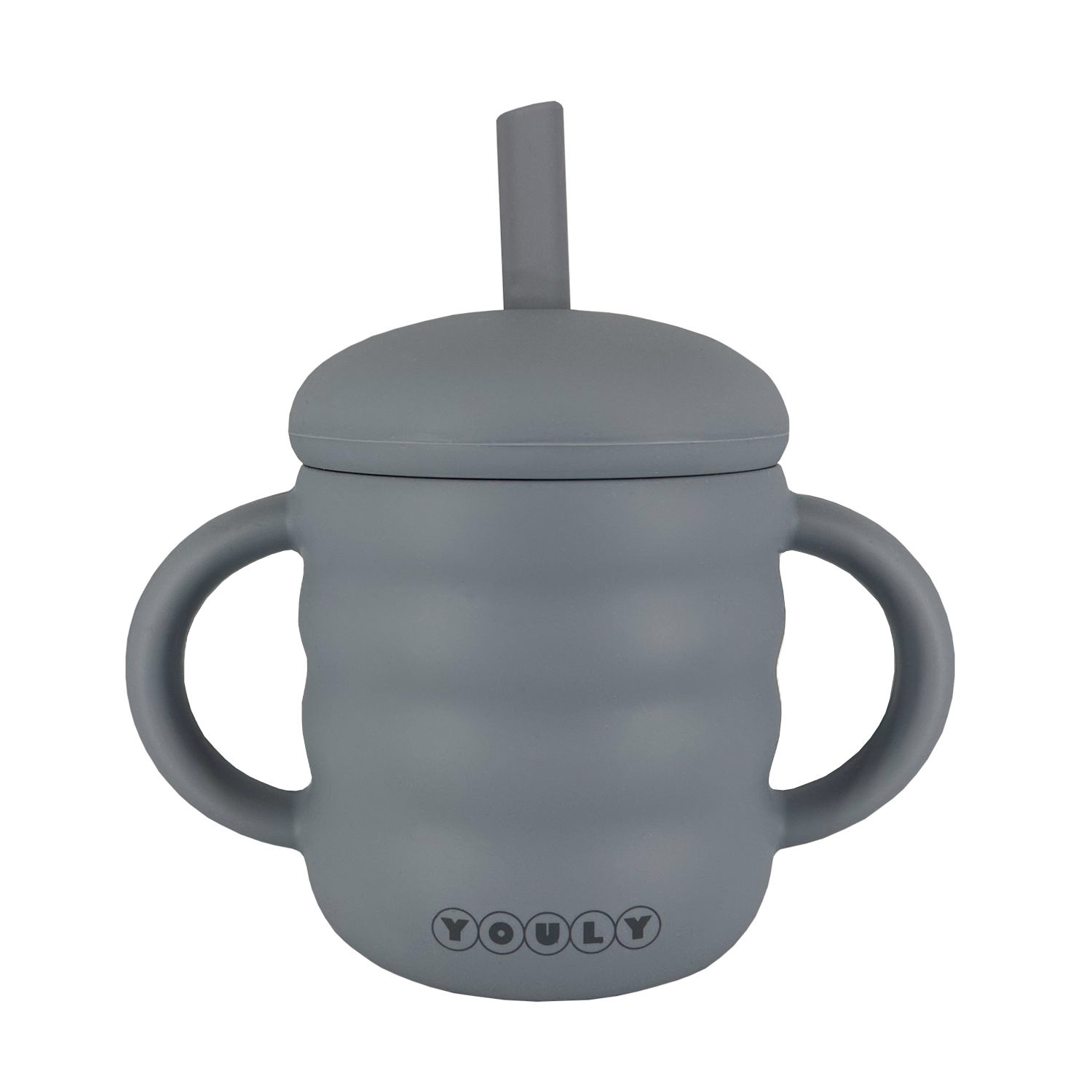 Youly Bubble tazza con cannuccia grigio cemento silicone