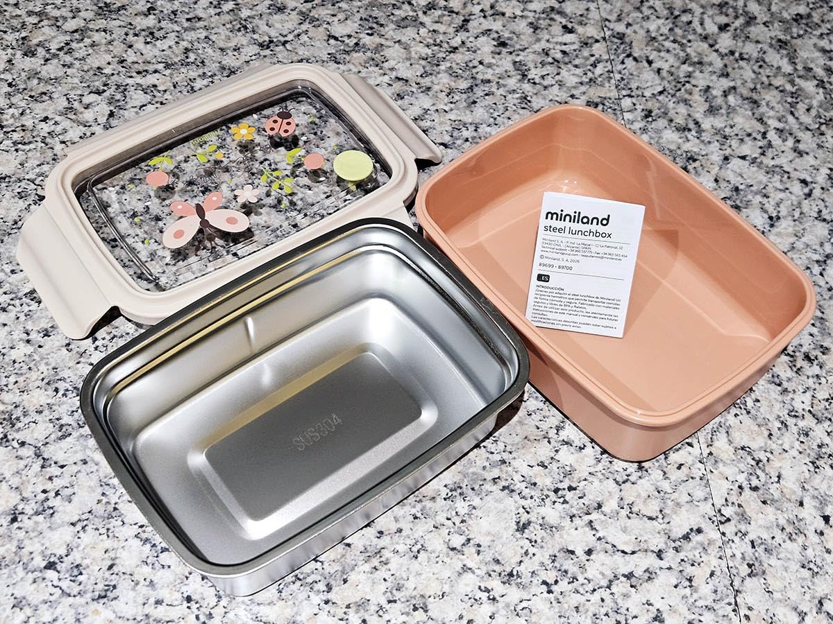 Miniland Steel Lunchbox Acciaio Butterfly 800 ml