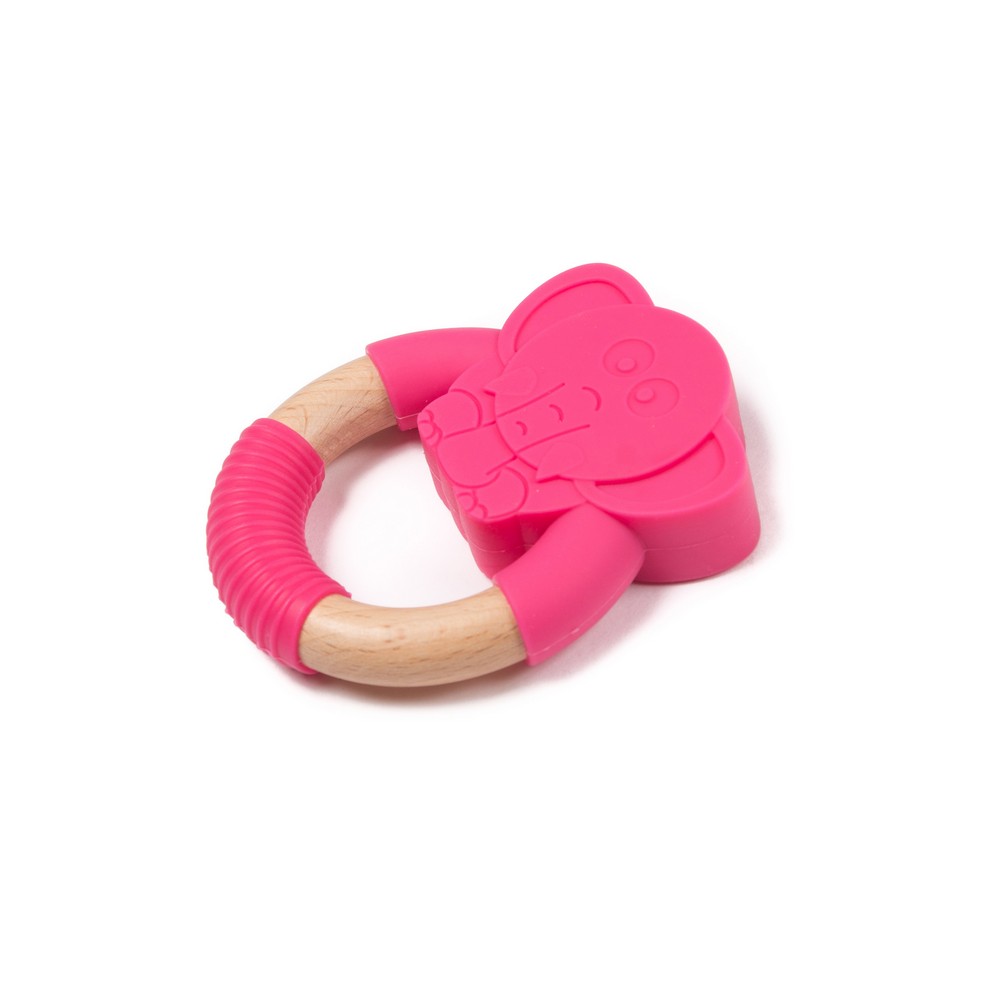 BoJungle Playtime B-Wood Teether Massaggiagengive Elefante Rosa