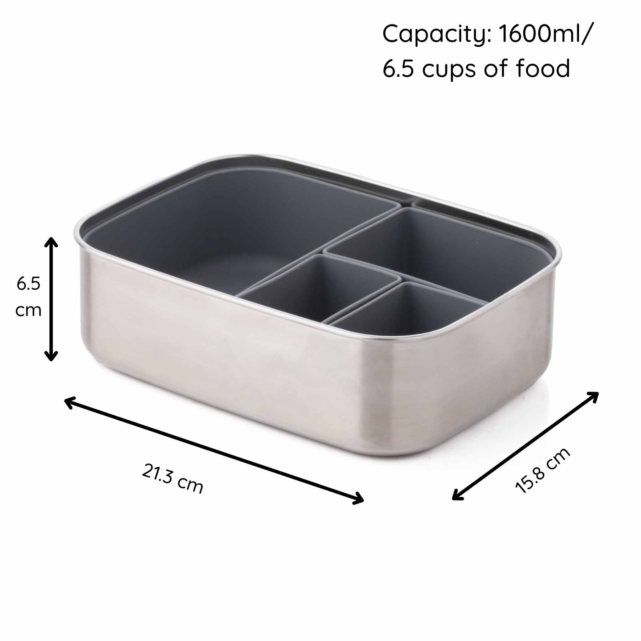 Eco Rascals Lunchboxes portapranzo acciaio argento 1600 ml