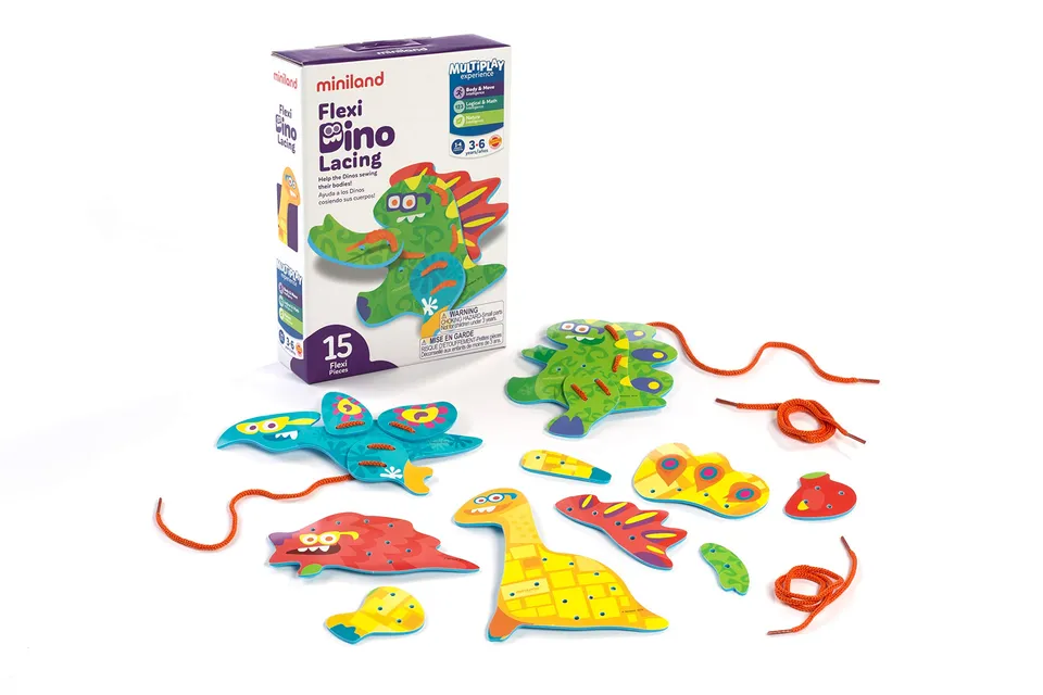 Miniland Flexi Dino allacciatura dinosauri 12 cm set