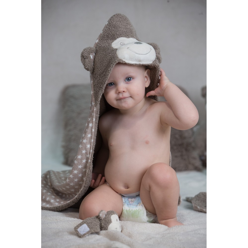 BoJungle B-Bathcape accappatoio Tambo Monkey 75x75