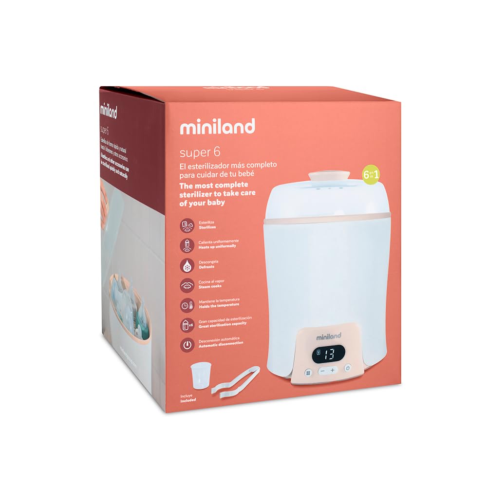 Miniland Super 6 Scaldabiberon Sterilizzatore 6 in 1 Beige