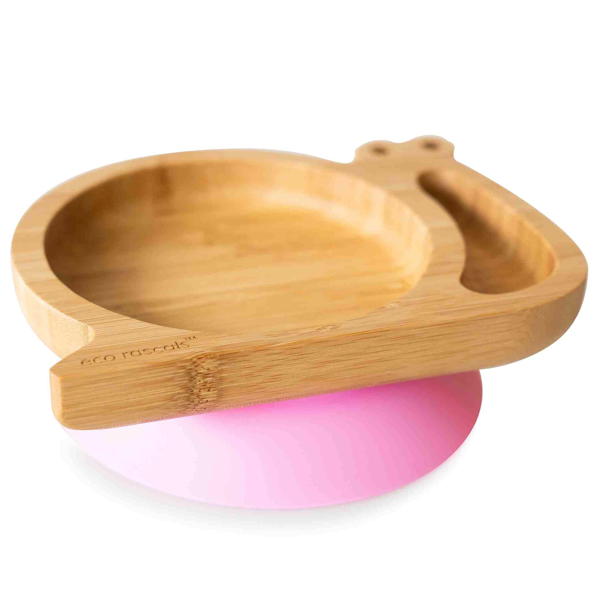 Eco Rascals Bamboo Plates Snail piatto lumaca con ventosa oro